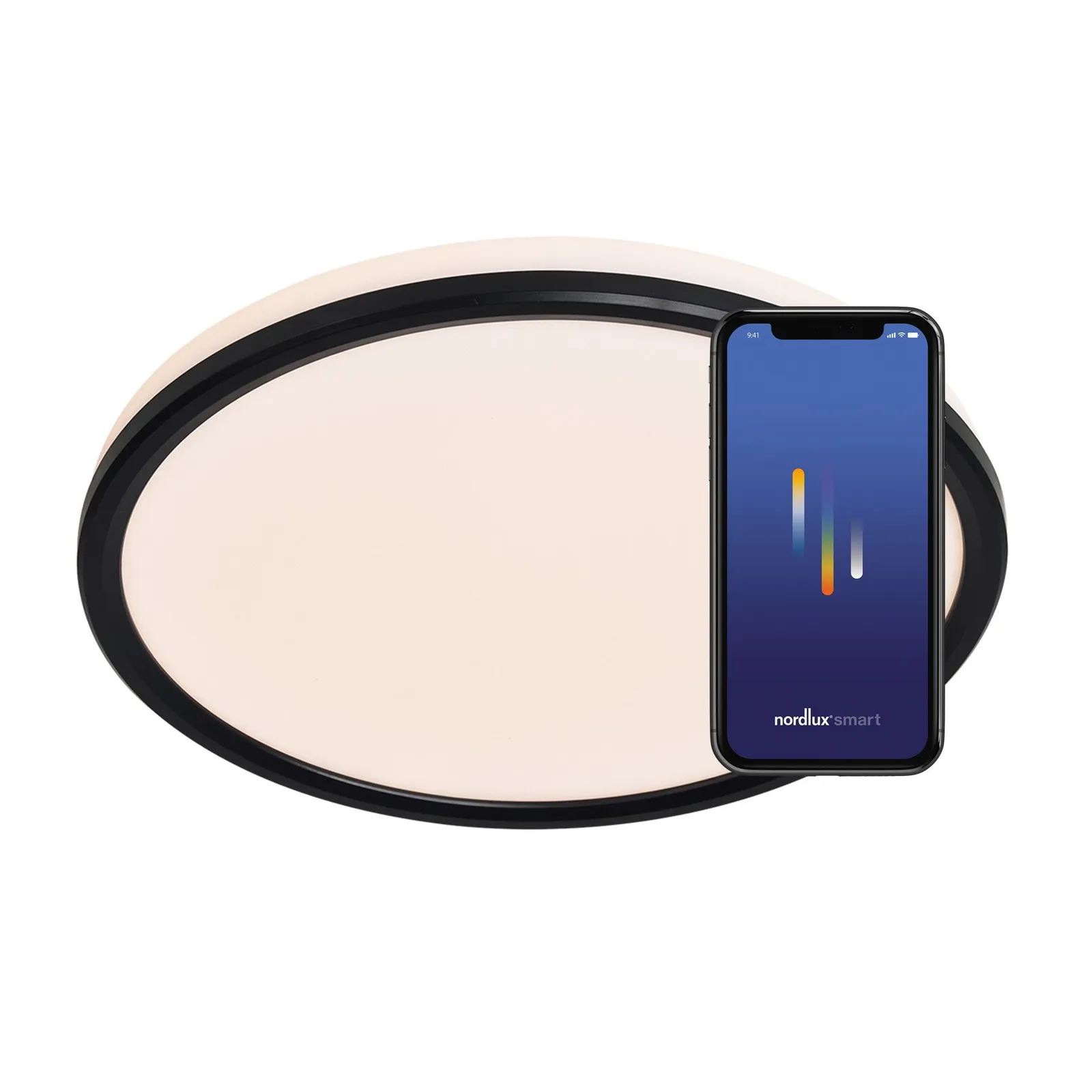 Nordlux Livasmart Ceiling Light Black Plastic LED IP54 2700-6500k Mains 3