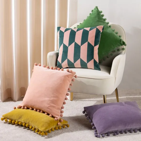 Furn. Kalho Polyester Filled Cushion Pink/Green, Pink 6