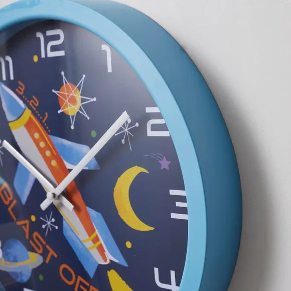 Space Blast Off Round Wall Clock 2