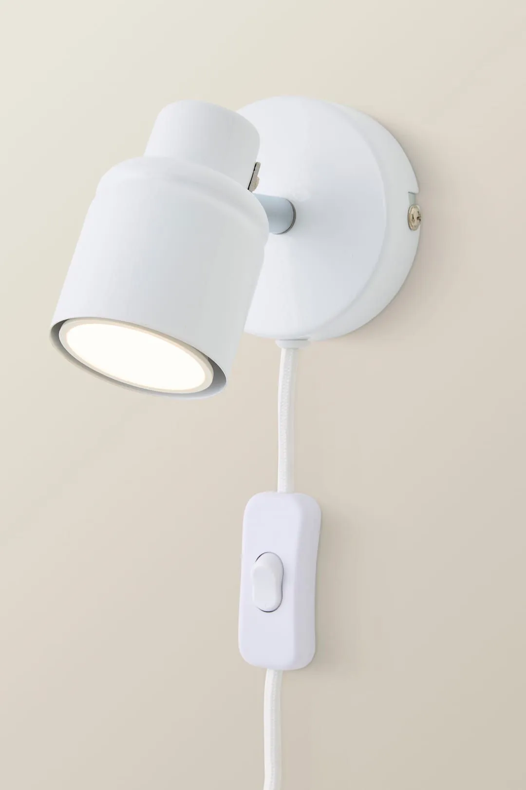 ValueLights Benton Single Adjustable Plug In Spotlight Wall Light in Silver 3