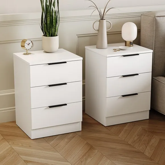 Hayes Set of 2 3 Drawer Bedside Tables 1