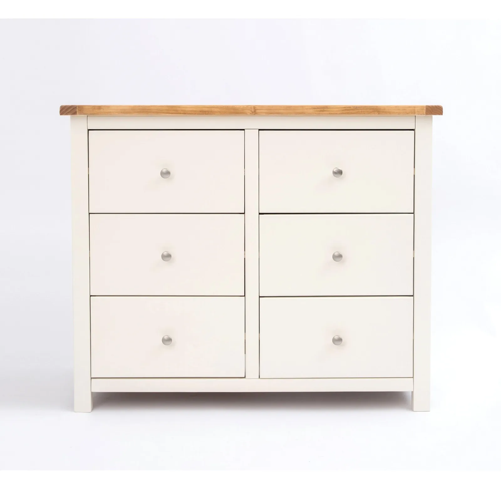 Cabinet Bits Maggiori 6 Drawer Chest of Drawers Chrome Knob in Off-White