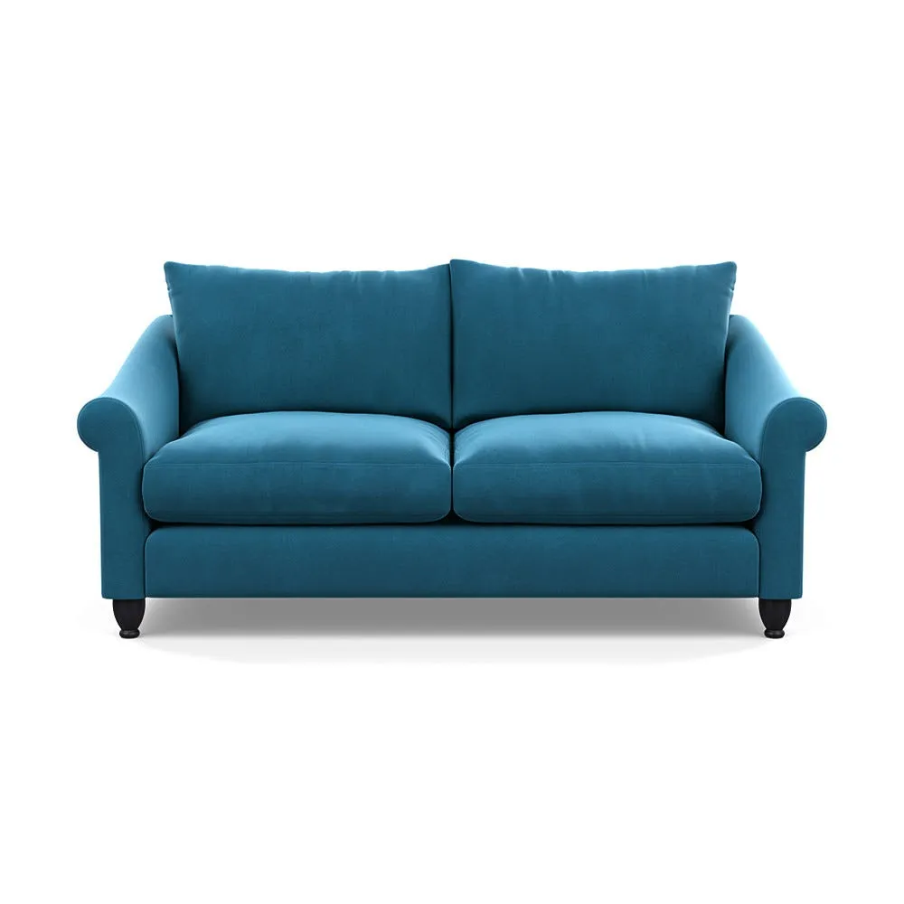 Heal's Devon 3 Seater Smart Velvet Ocean Black Stain Beech Feet 1