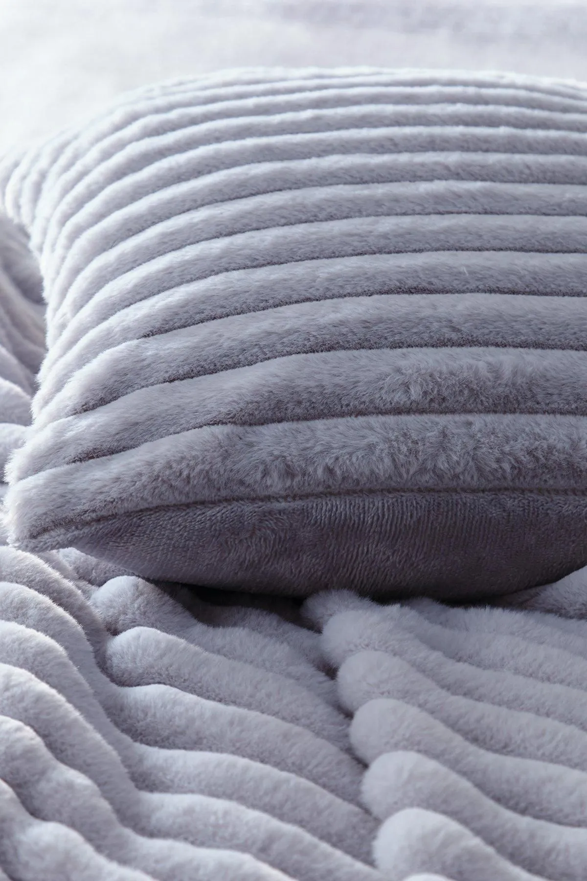 Appletree 'Morritz' Faux Fur Filled Cushion in Grey 3