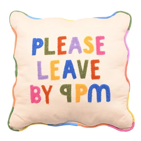 Raspberry Blossom Please Leave By 9 Square Cushion 2