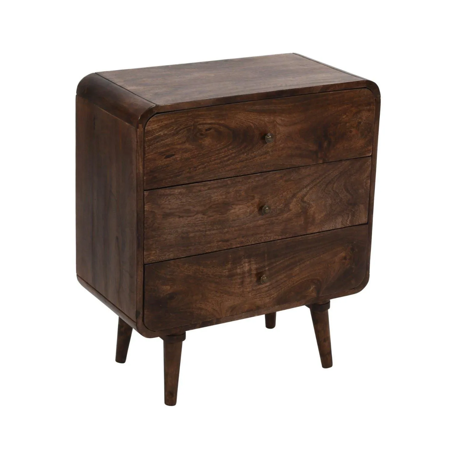 IH Design Malena Dark Mango Wood Chest Of 3 Drawers in Dark Brown 2