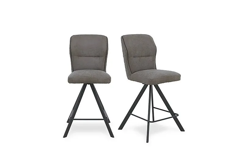 Terra Pair of Fabric Swivel Bar Stools