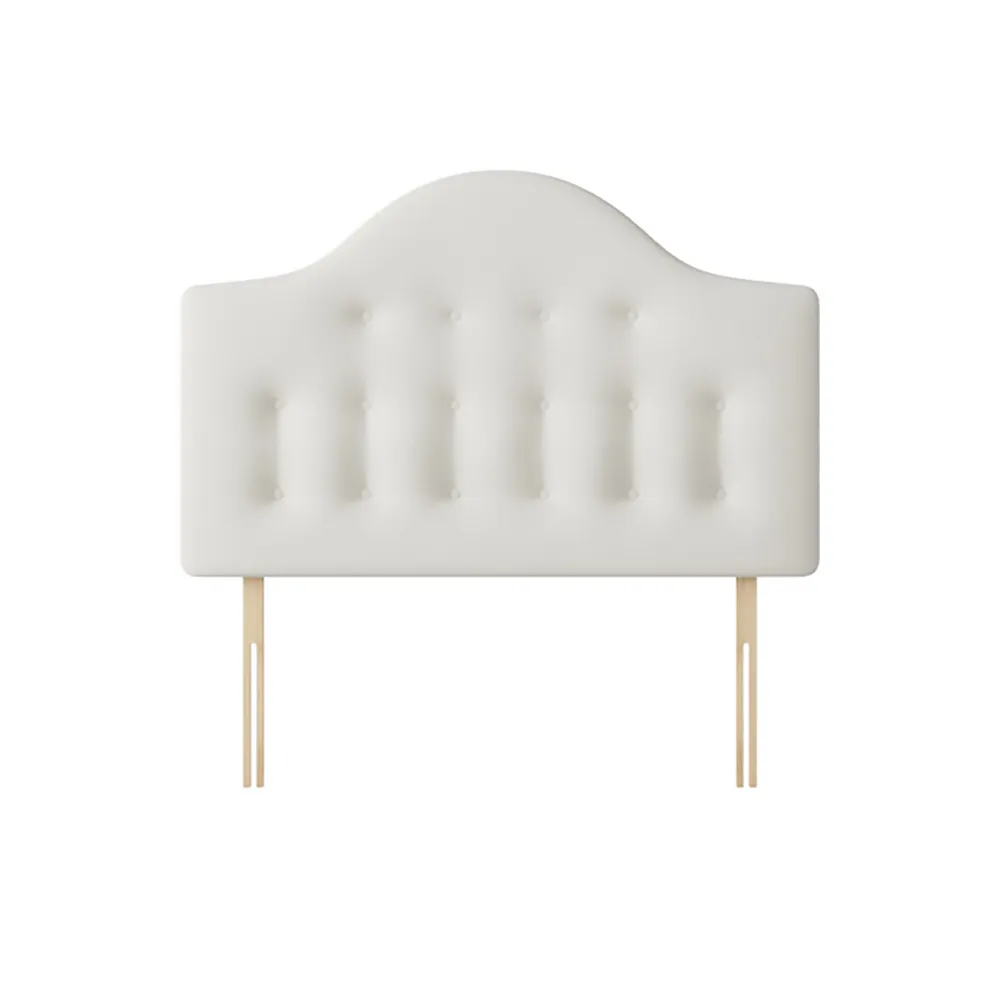 Victor - Small Single - Buttoned Headboard - White - Fabric - 2ft6 - Happy Beds 1