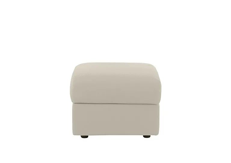 Pepino Leather Storage Footstool - Torello Ice