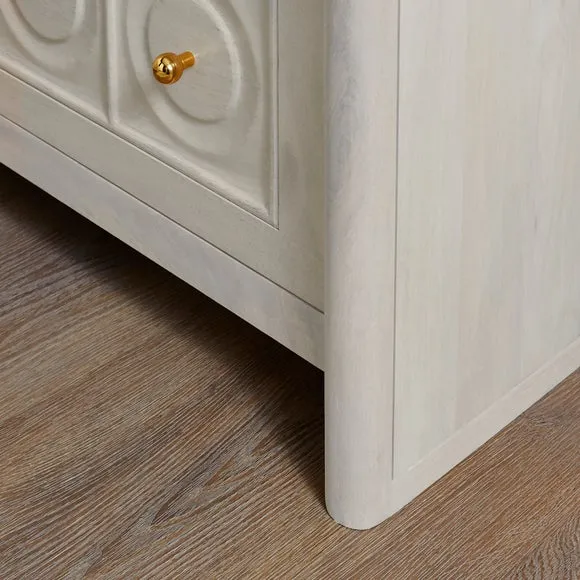 Theodore 2 Drawer Wide Bedside Table, Mango Wood 4