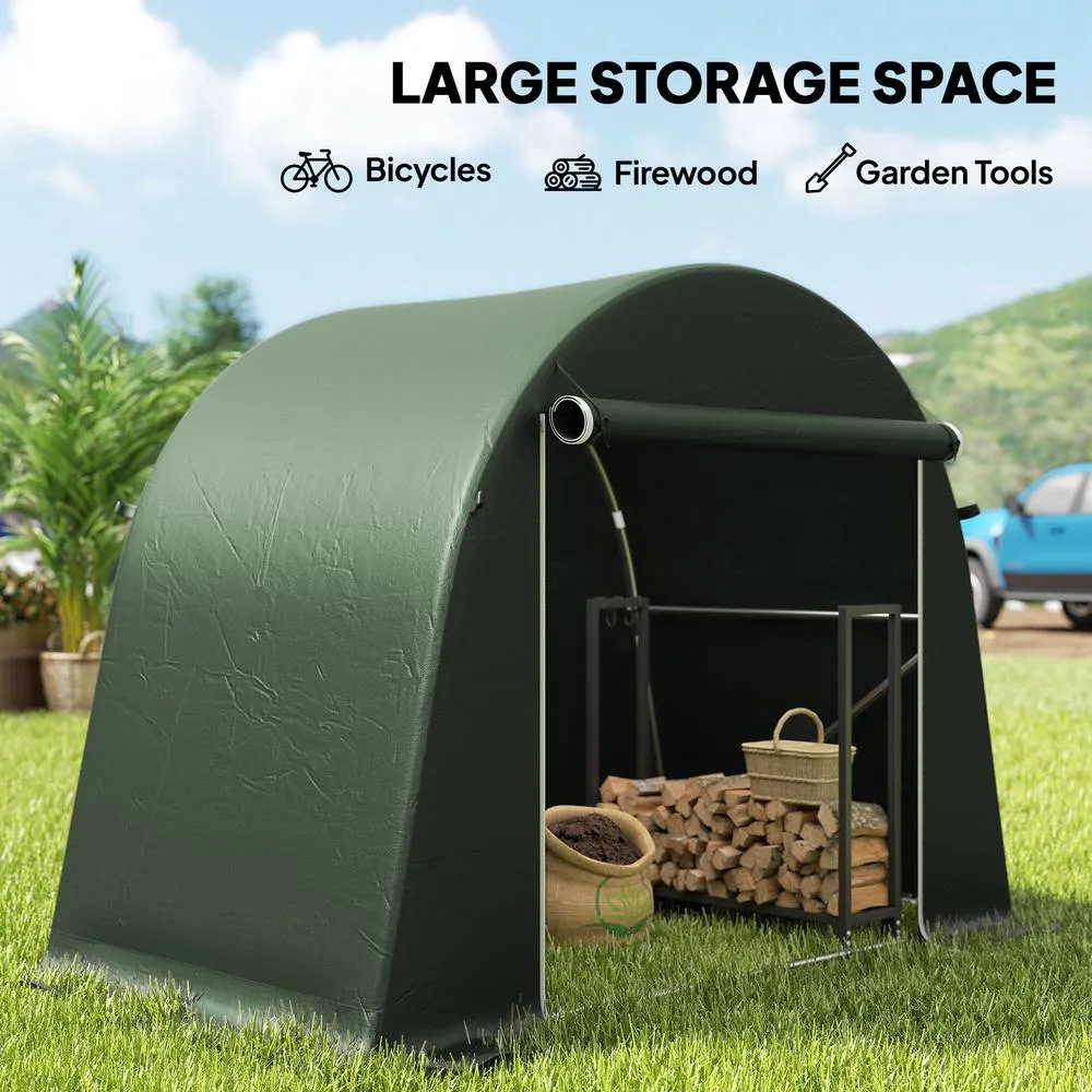 OUTSUNNY 8 x 4 ft Garden Storage Shed Tent Bike Tent, Green 5