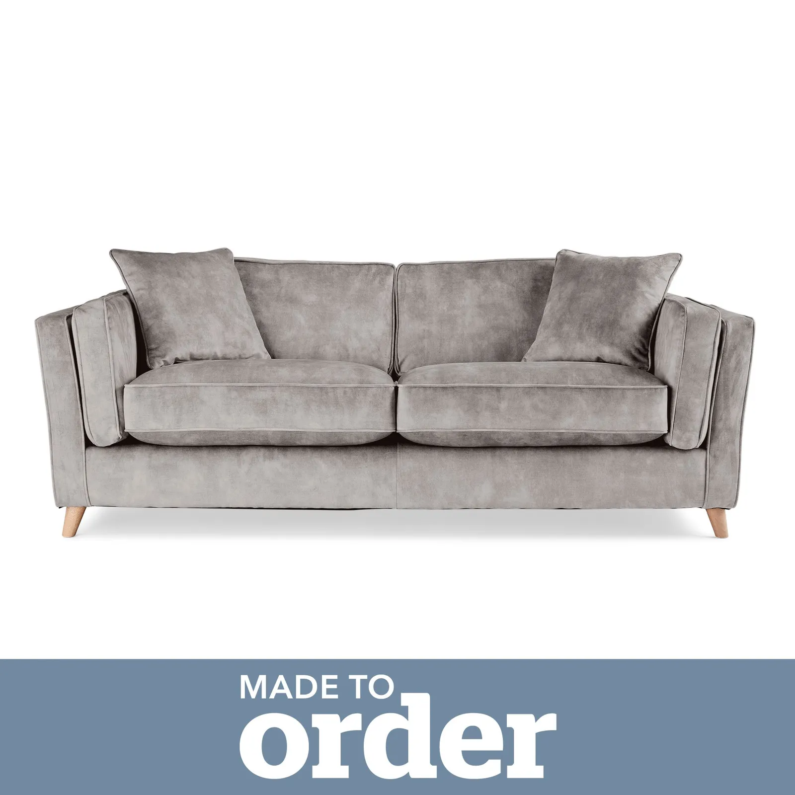 Arabella 3 Seater Sofa Slub Velvet Slub Velvet Cement