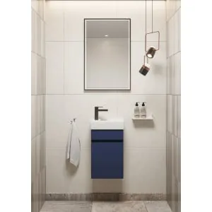 Concept Matt Blue Compact S1 Vanity Unit & LH Basin - 360mm 2