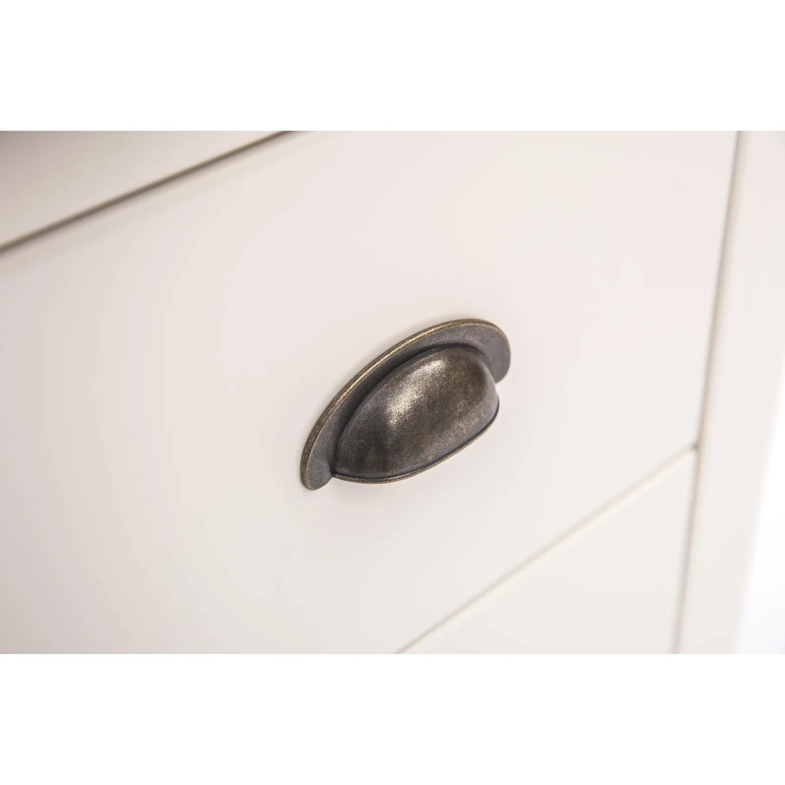 Cabinet Bits Cosenza 4 Drawer Chest of Drawers Brass Cup Handle in Off-White 6