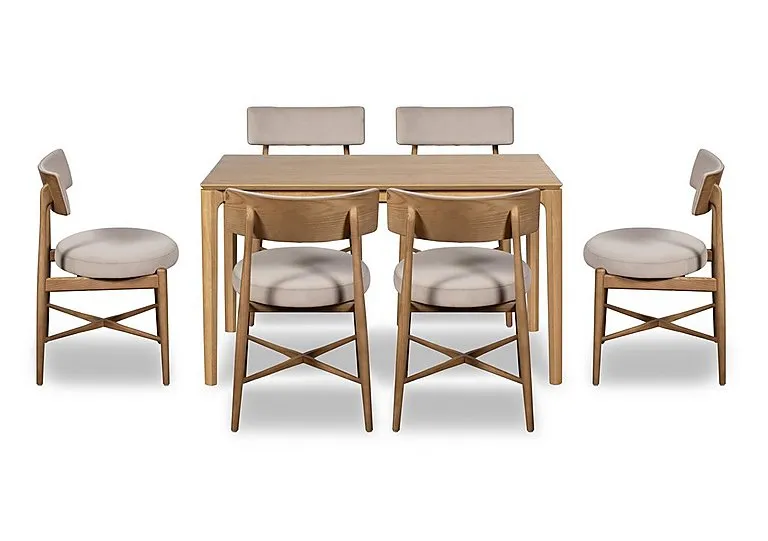 Winchester Rectangular Extending Dining Table 6 Chairs - Grey