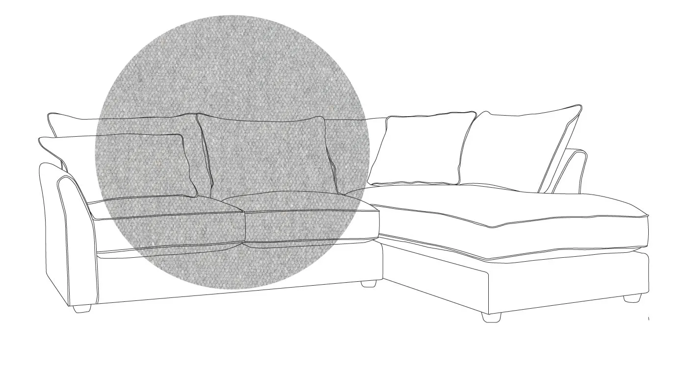 Heal's Tailor Right Hand Facing Corner Sofa Cotton Pewter Natural Feet
