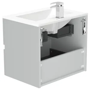 Newland Pearl Basin Suspended Double Drawer Unit - 600mm 2
