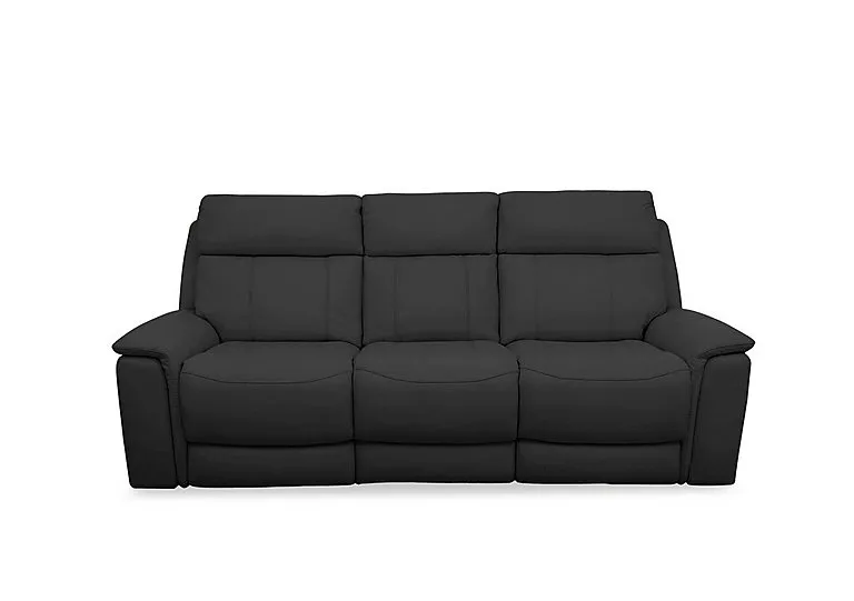 Chill Leather 3 Seater Power Recliner Sofa with Bluetooth - Classic Black