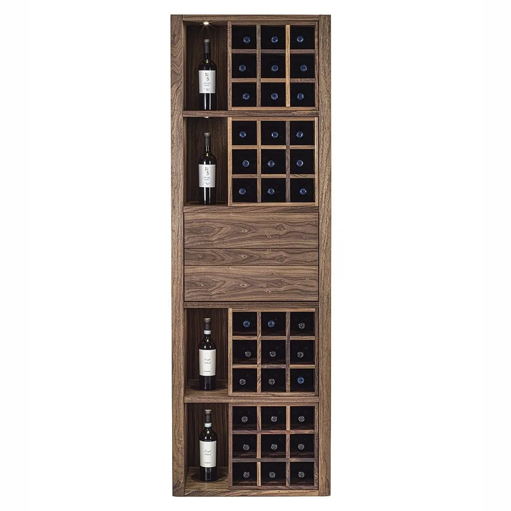 Riva 1920 Cru Wine Cabinet Walnut Bottle Grids 2 Drawer & 1 Shelf 2