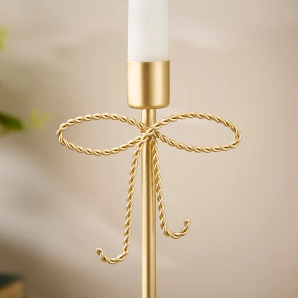 Twisted Bow Metal Candlestick Holder 2
