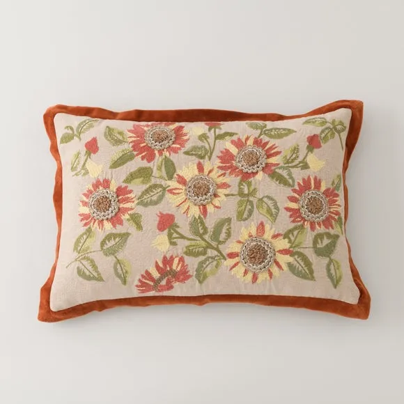 Sunflower Embroidered Cushion 3