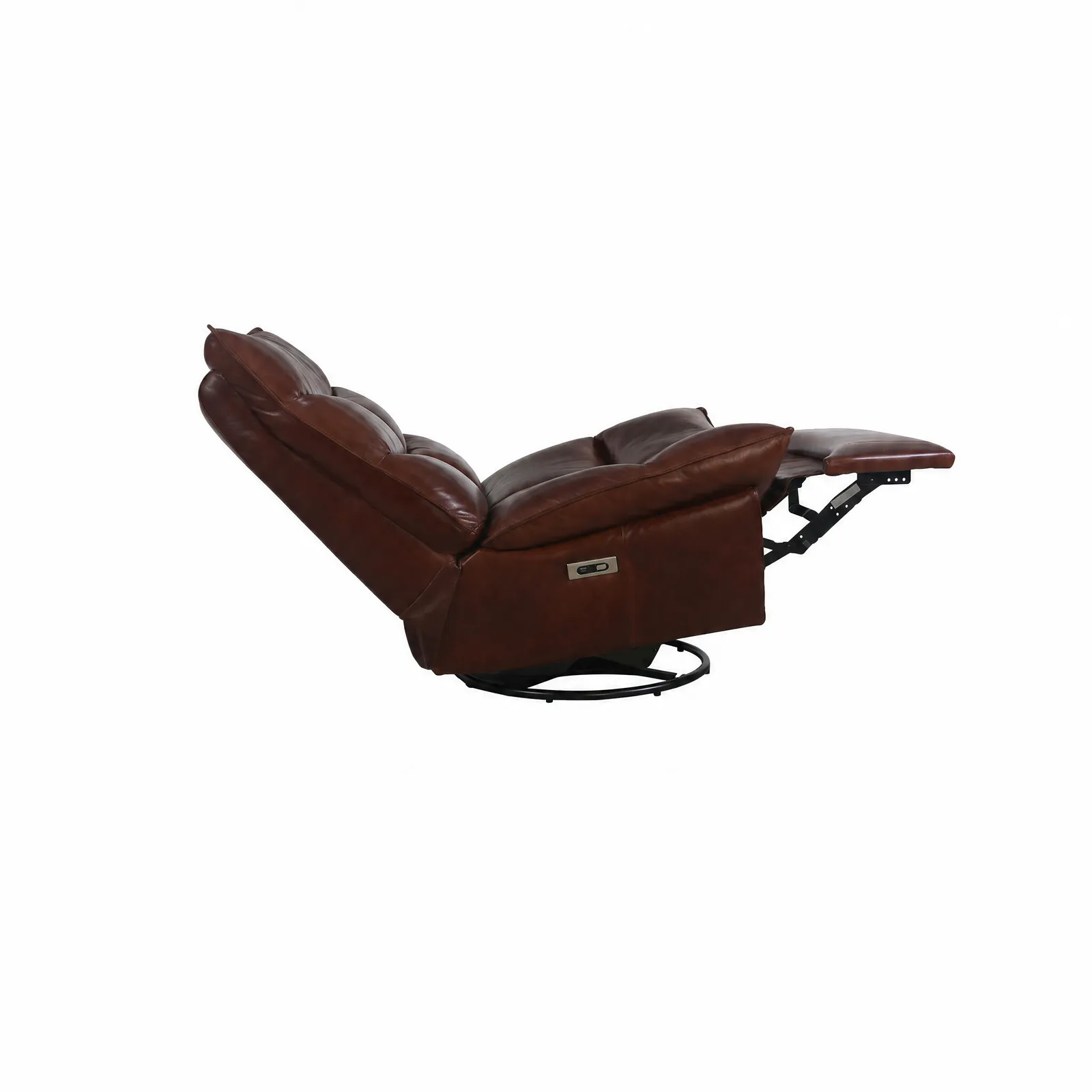 Brize Elect Rock Recl Armchair, Brown Leather | Barker & Stonehouse 3