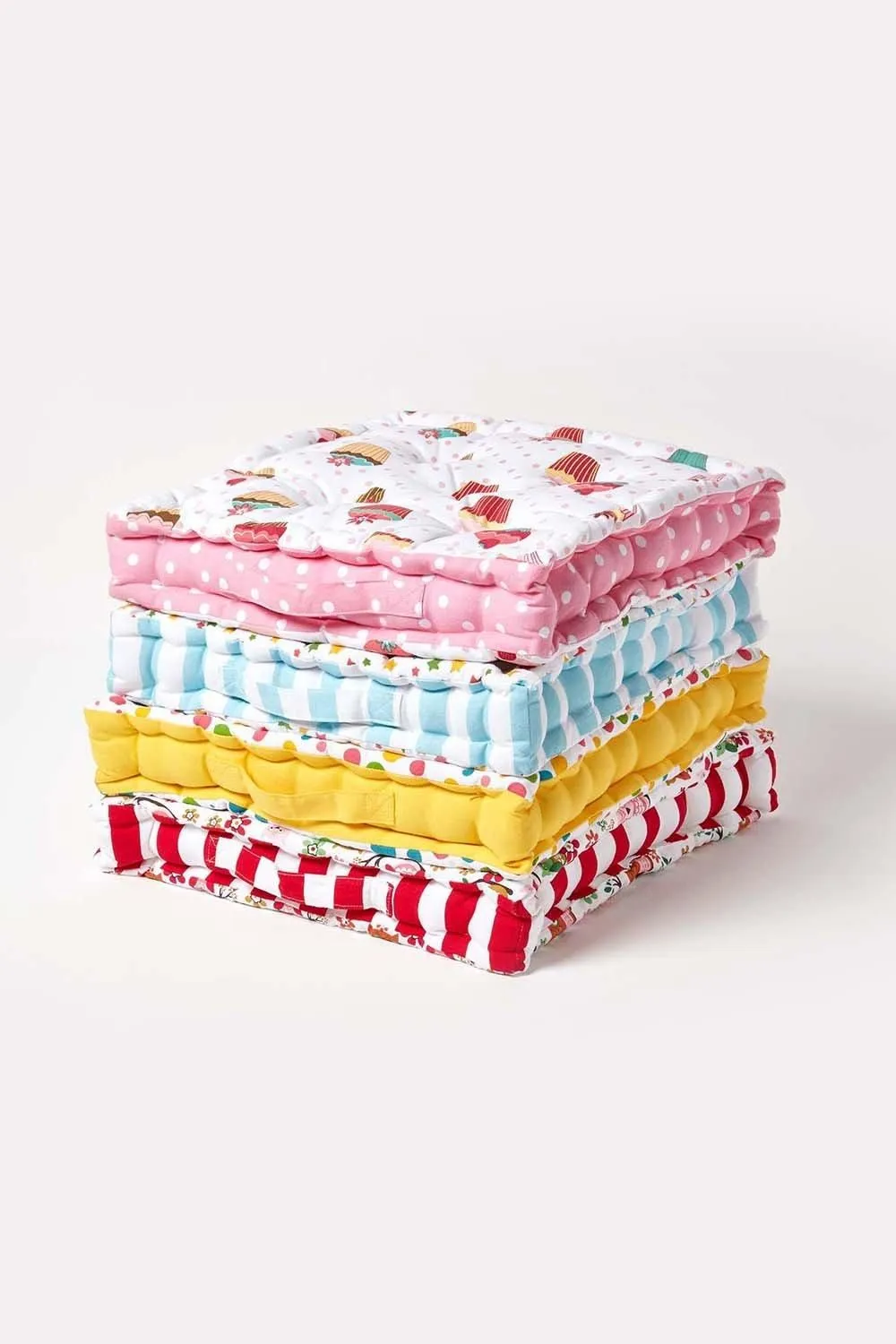 Homescapes Cotton Owl Floor Cushion in Red 6