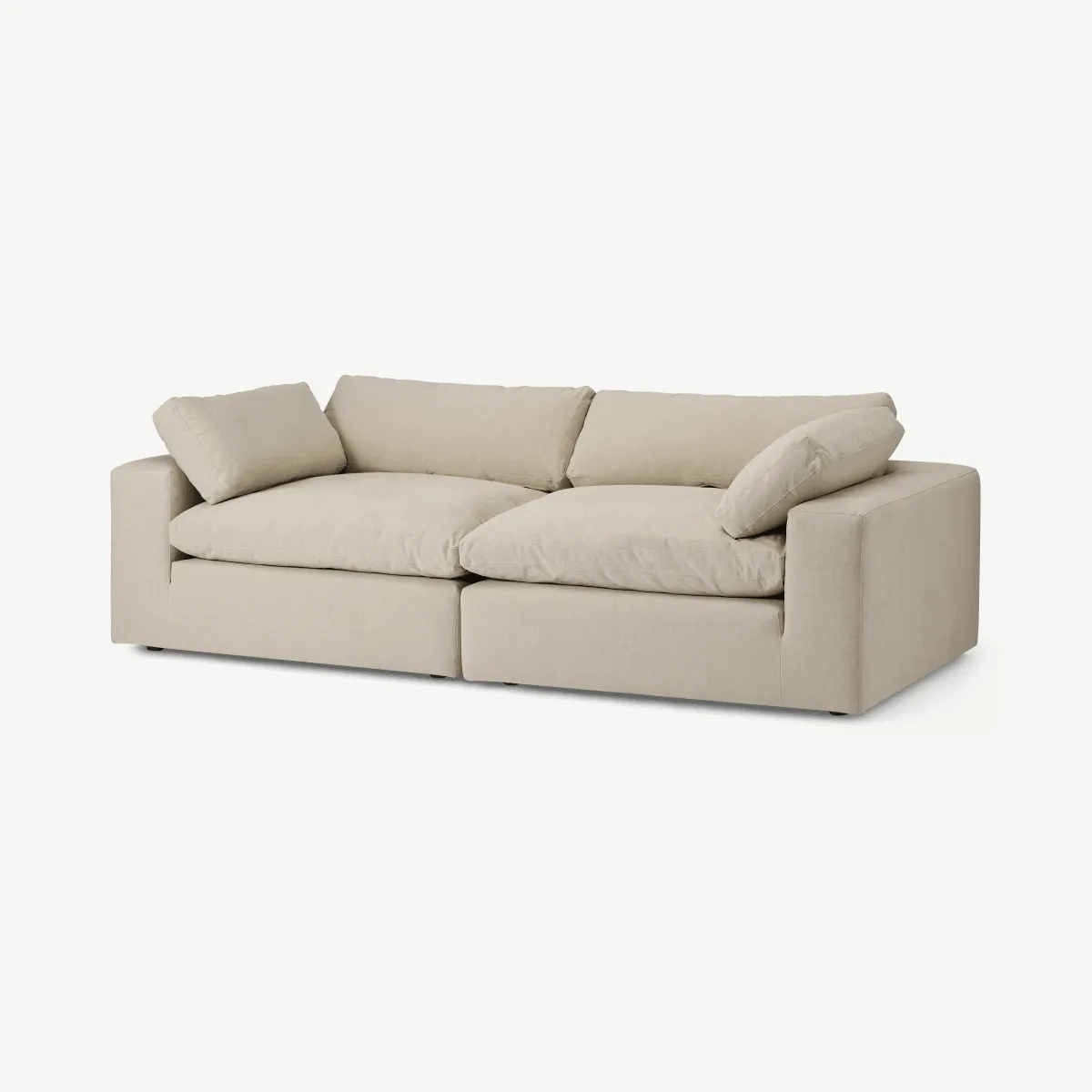 Samona 4 Seater Sofa, Natural Cotton & Linen Mix