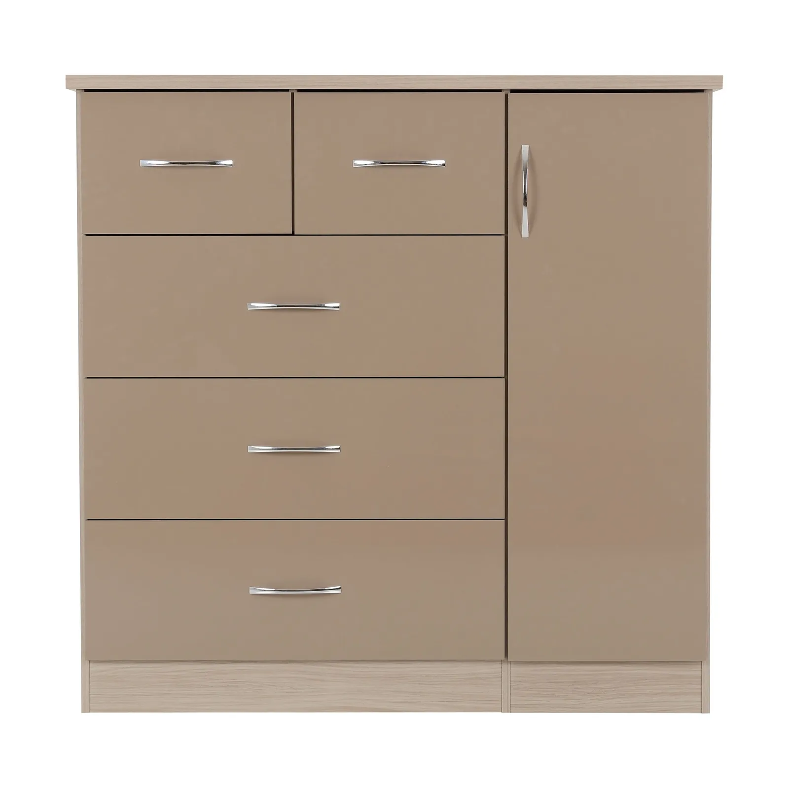 Nevada 5 Drawer Low Wardrobe Brown