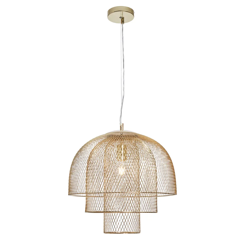 Georgia Tiered Mesh Ceiling Pendant, Gold