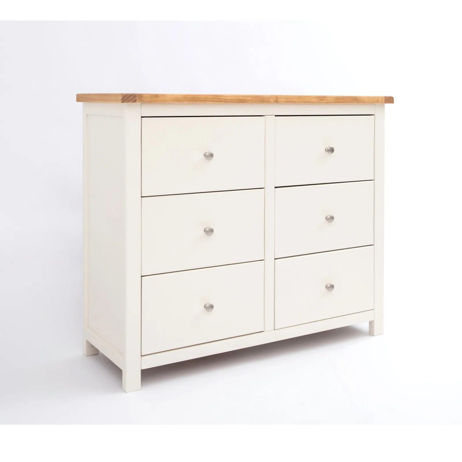 Cabinet Bits Maggiori 6 Drawer Chest of Drawers Chrome Knob in Off-White 2