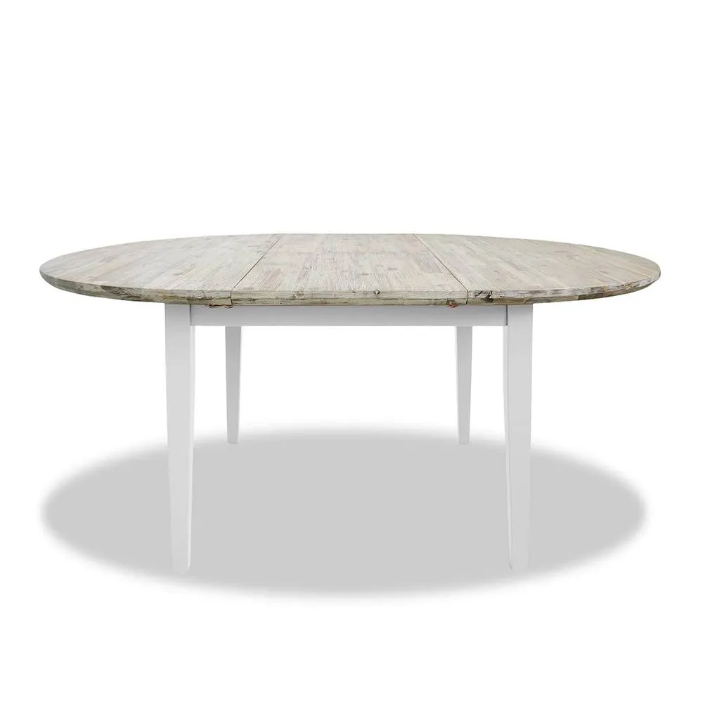 Statement Furniture Florence Round Oval Extendable Kitchen Dining Table in White 4