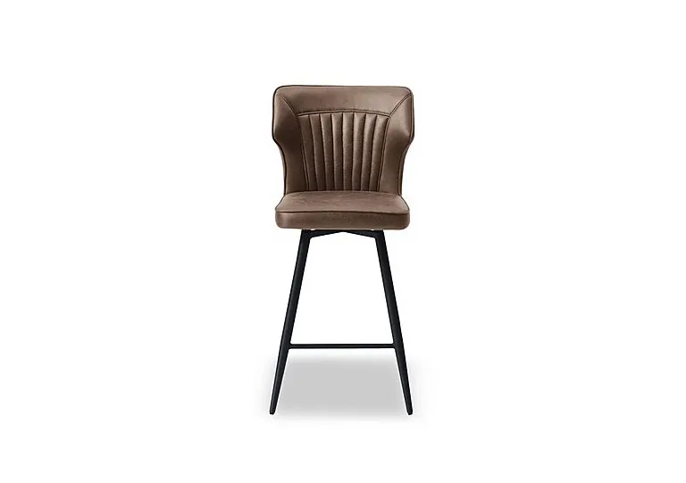Jayden Faux Leather Swivel Bar Stool - Light Brown