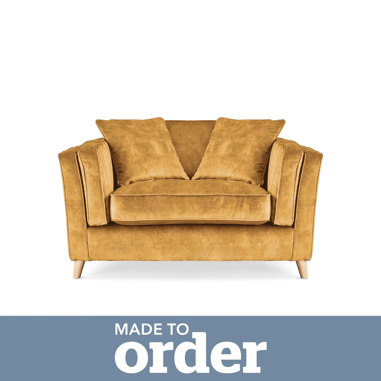 Arabella Snuggle Chair Slub Velvet Yellow