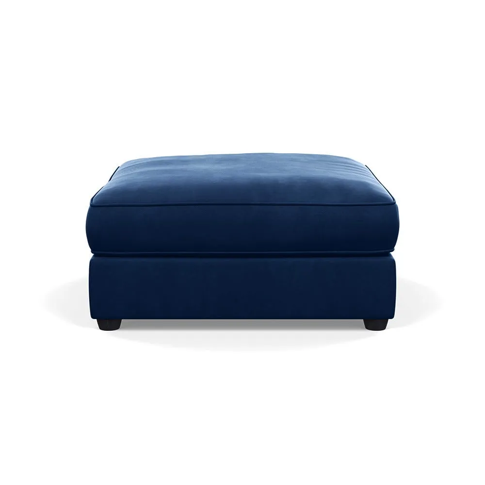 Heal's Tailor Footstool Velvet Midnight Black Feet 1