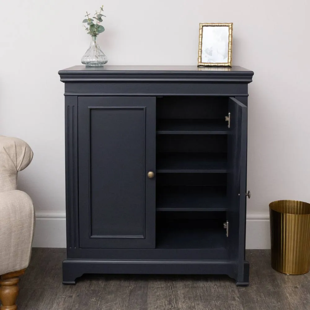 Melody Maison Two Door Shoe Cabinet With 3 Shelves - Daventry Navy Black Range 2