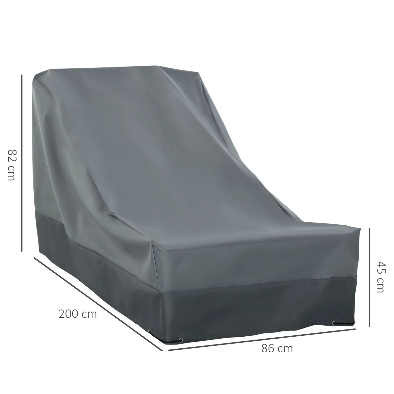 OUTSUNNY 200x86x82cm Patio Furniture Cover Chairs Water Resistant Protection in Grey 3