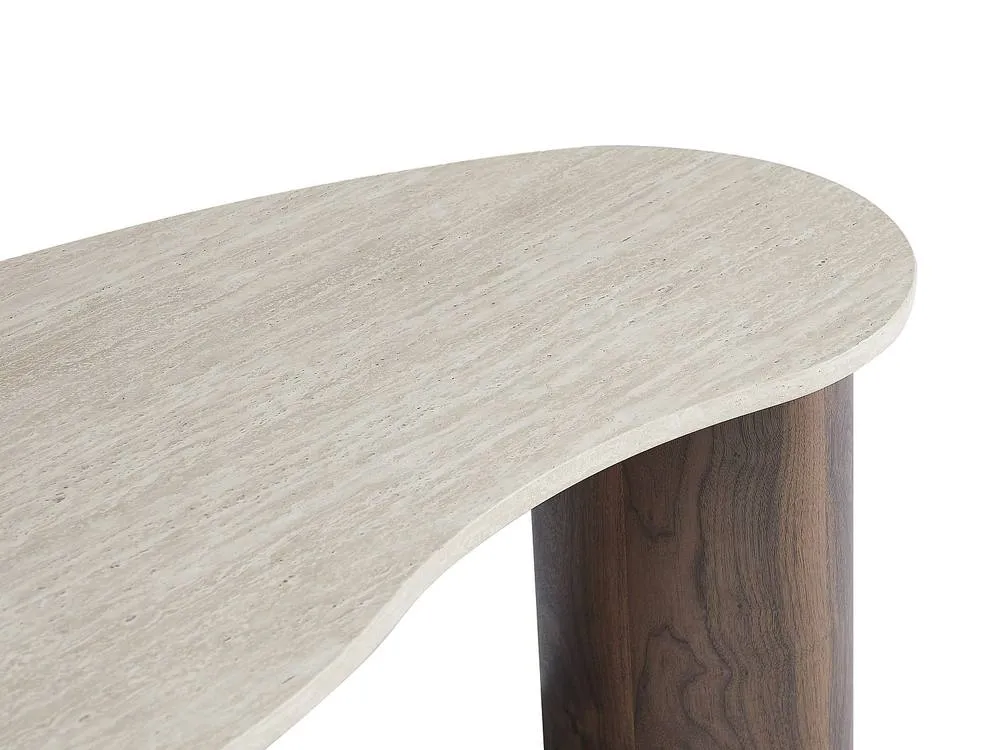 Vente-unique MDF Coffee Table - Beige & Dark Natural Travertine Effect - ALOZYA in Brown 6