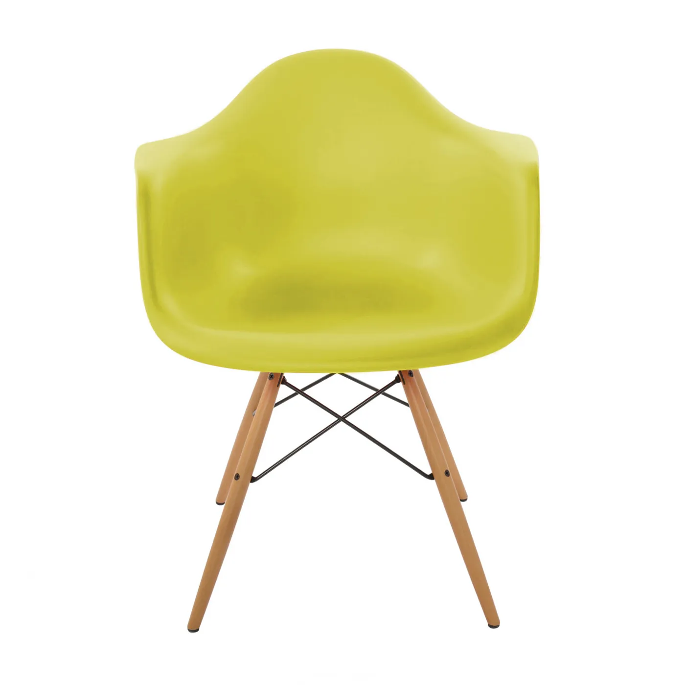 Vitra Eames DAW Armchair New Height Mustard Golden Maple Base 1