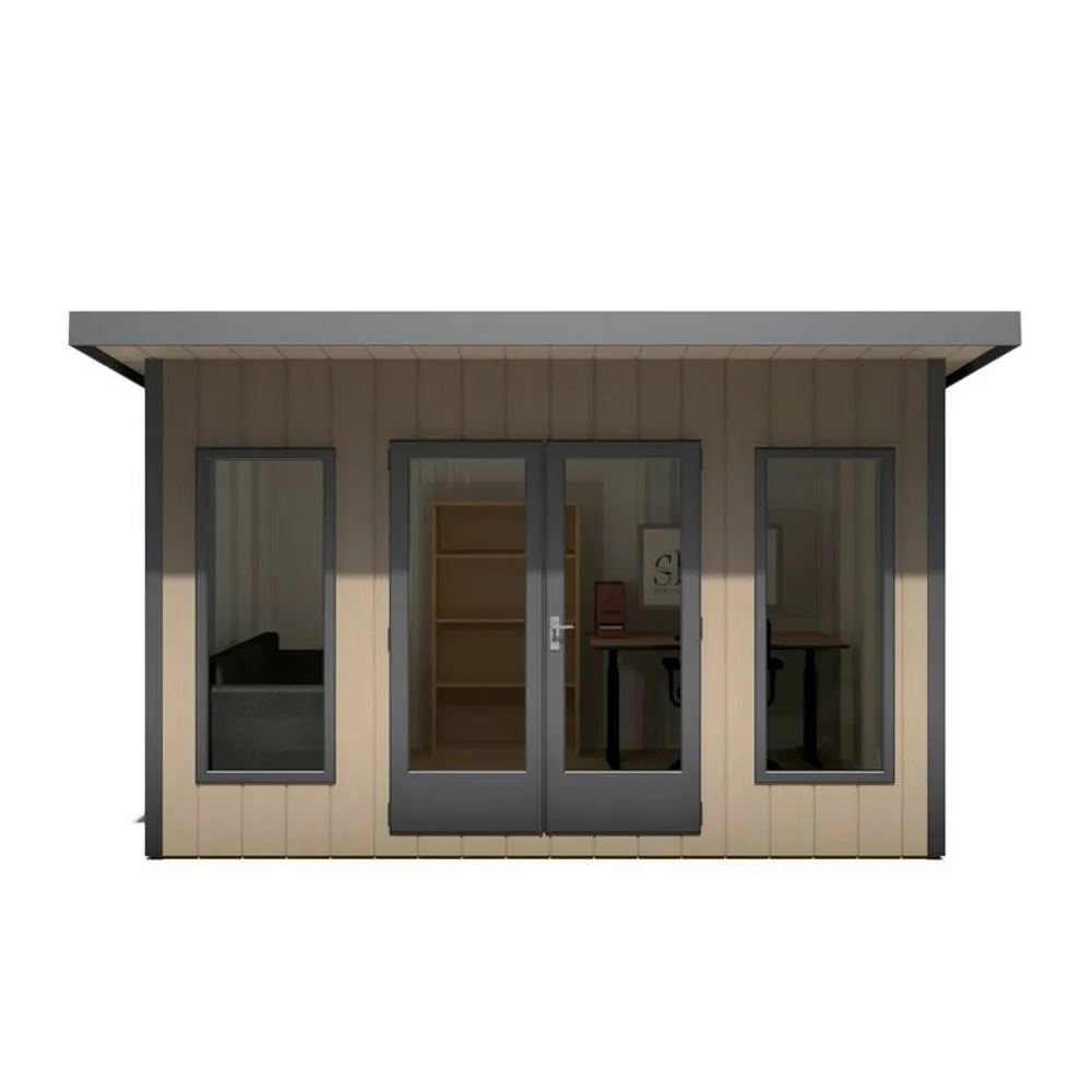 Shires Cali 12x8 Feet Pent 1 Garden Office - OSB/MDF - L334xW402xH246.1 cm in Light Brown 3