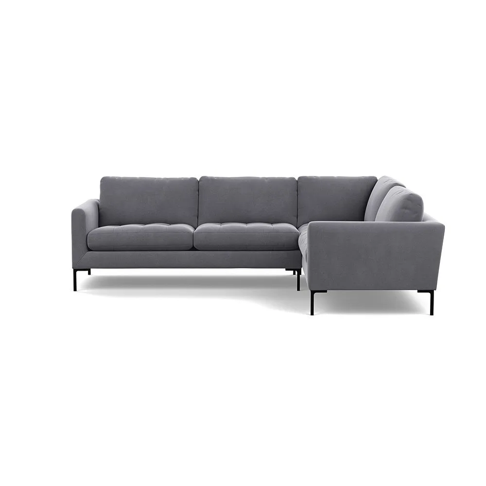 Heal's Eton RHF Corner Sofa Smart Velvet Dolphin Black