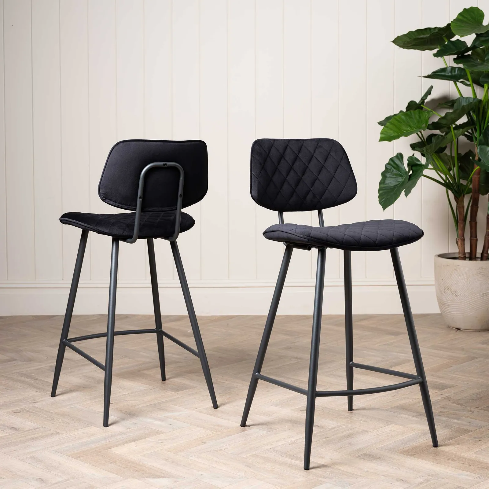 Archer Counter Stool, Black Velvet | Barker & Stonehouse 3