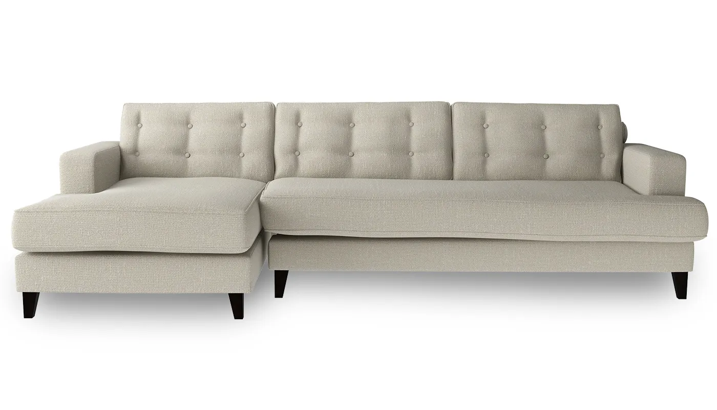 Heal's Mistral Left Hand Corner Sofa Texture Limestone Black Feet