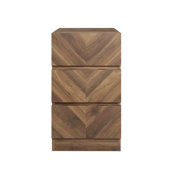 Return - Taranto 3 Drawer Bedside Table, Walnut 2