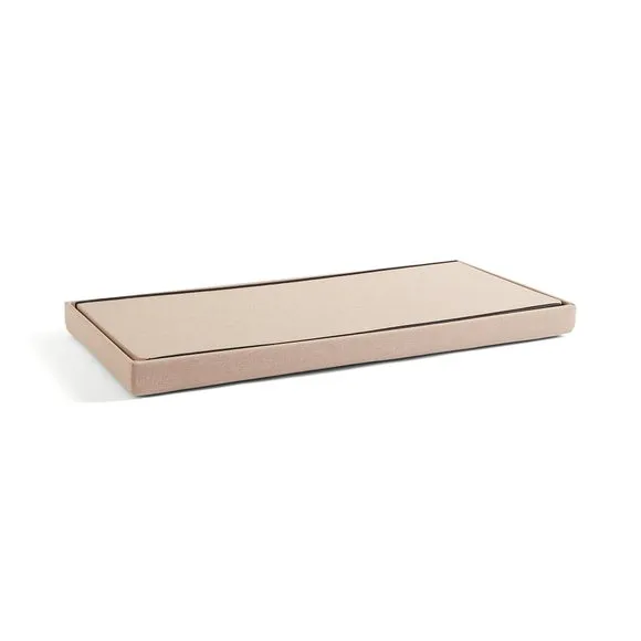 Faux Linen Rectangular Ottoman 4