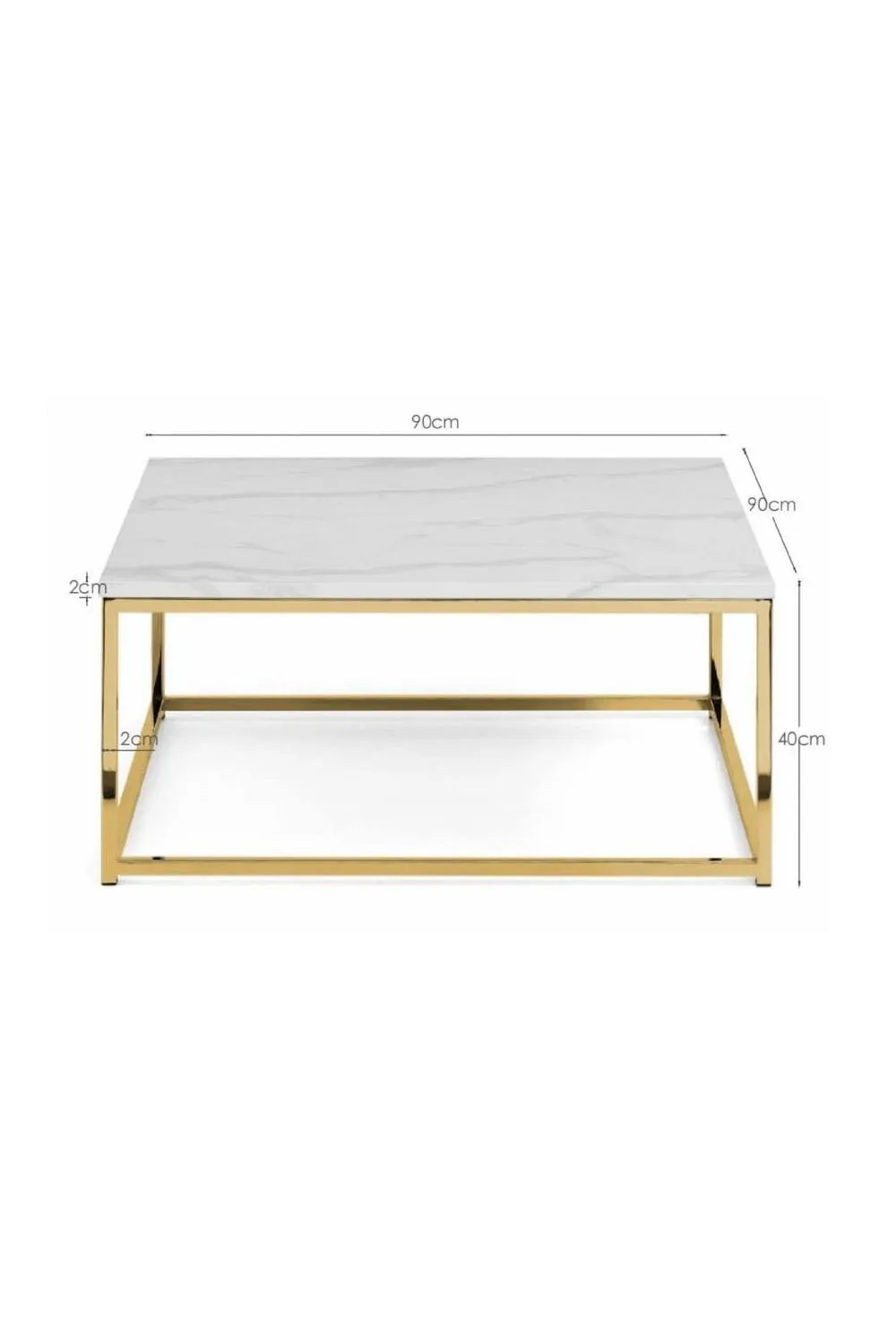 Julian Bowen Scala Square Coffee Table in Gold 4