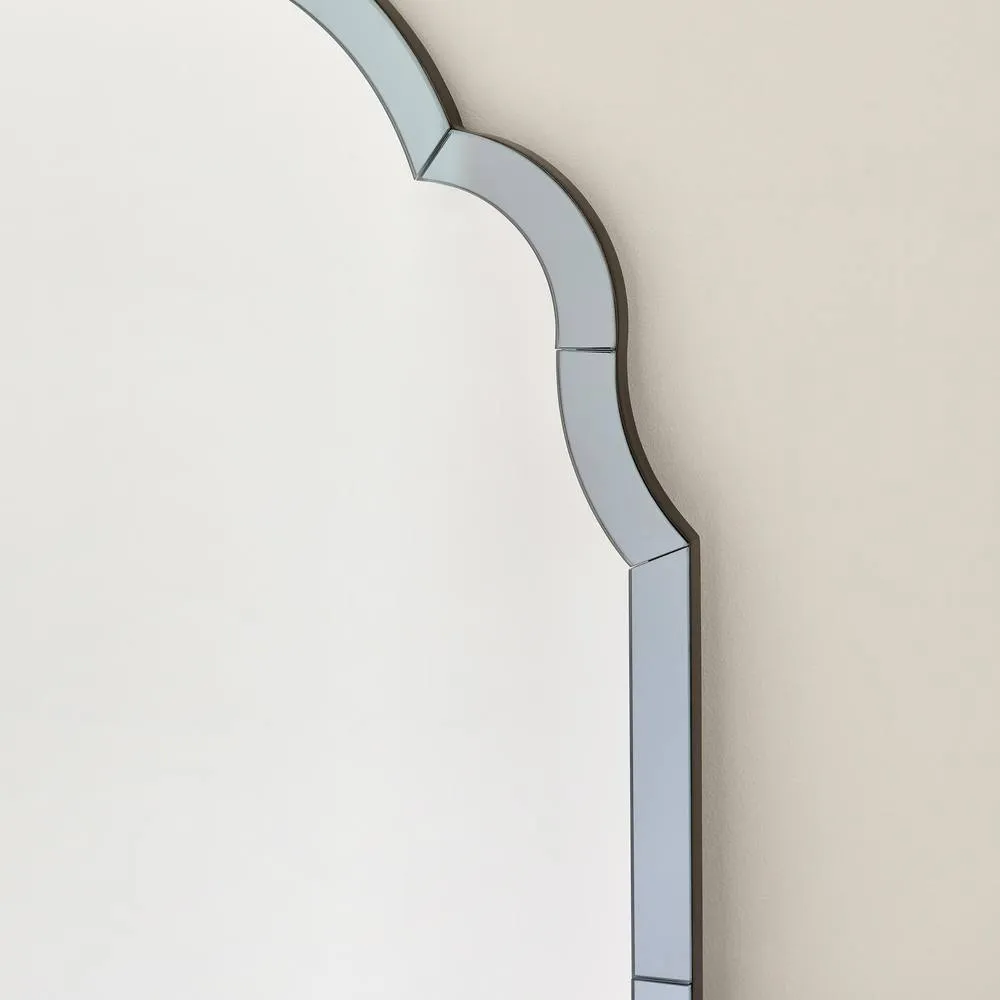 FurnitureboxUK Opaline Smoked Blue - Grey Ornate Full Length Arch Wall Mirror 3