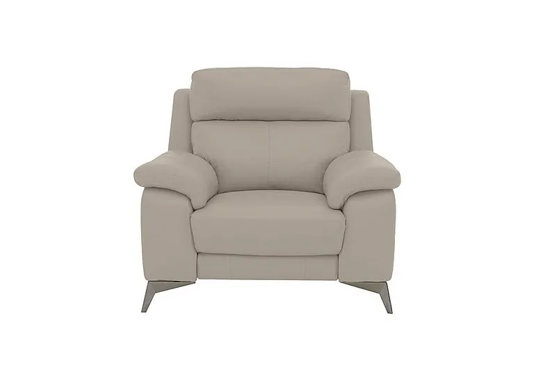 Missouri Leather Armchair - Silver Grey