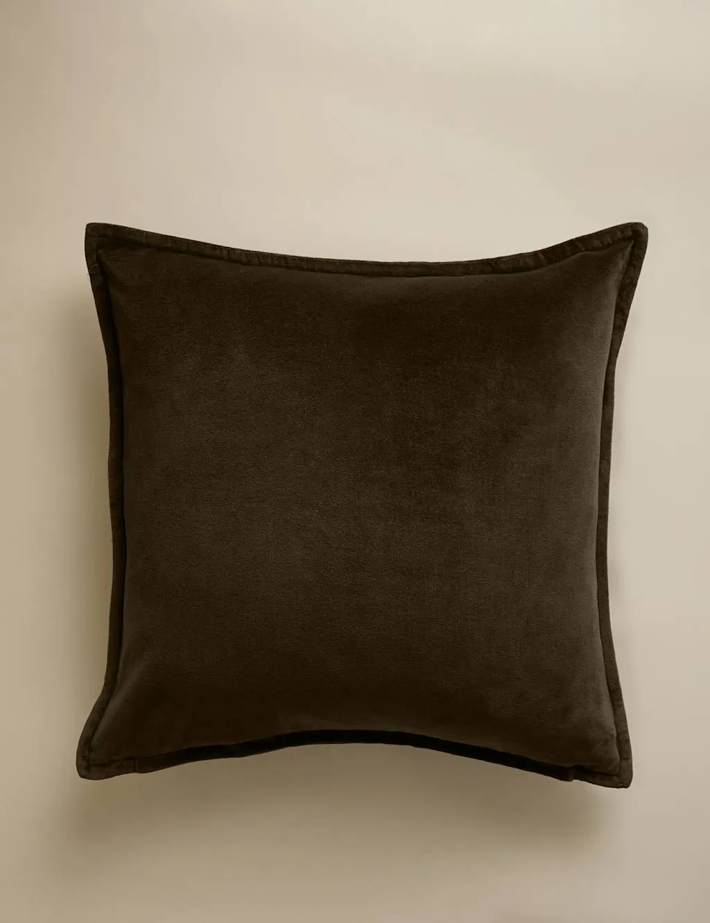 M&S Pure Cotton Velvet Cushion Cover Dark Green