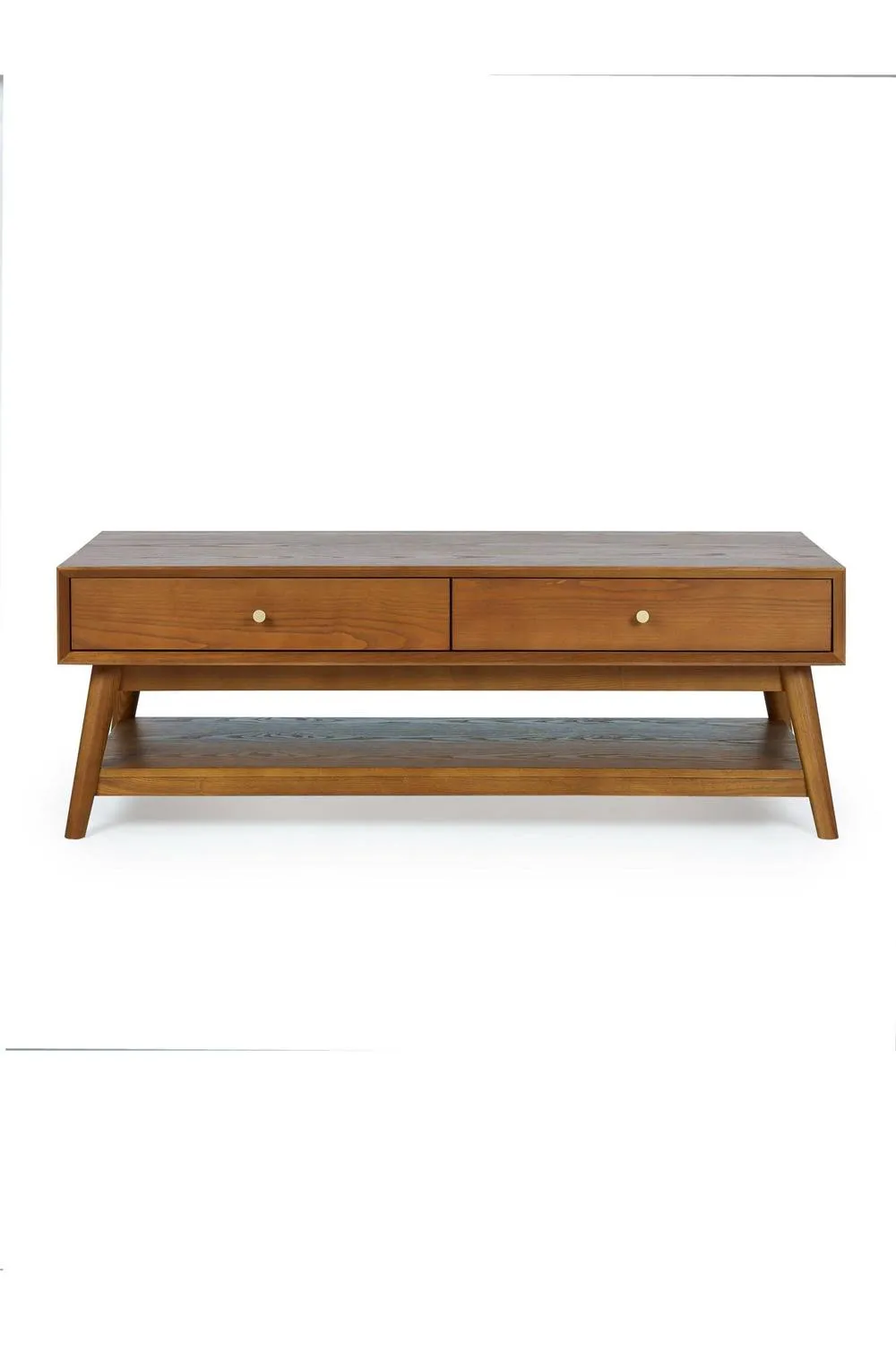 Julian Bowen Lowry 2 Drawer Coffee Table with Shelf in Tan 5
